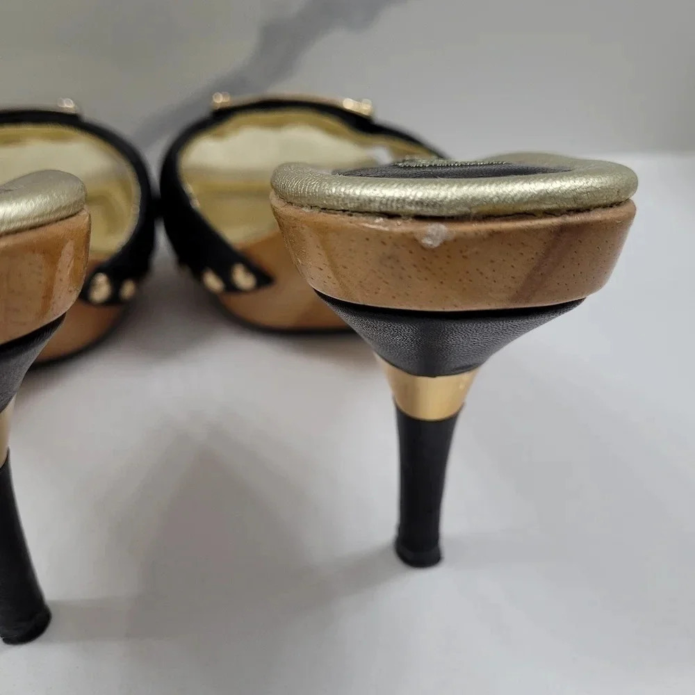Vintage Y2k Marciano Gold Accent Quilted Mules - Picture 12 of 13